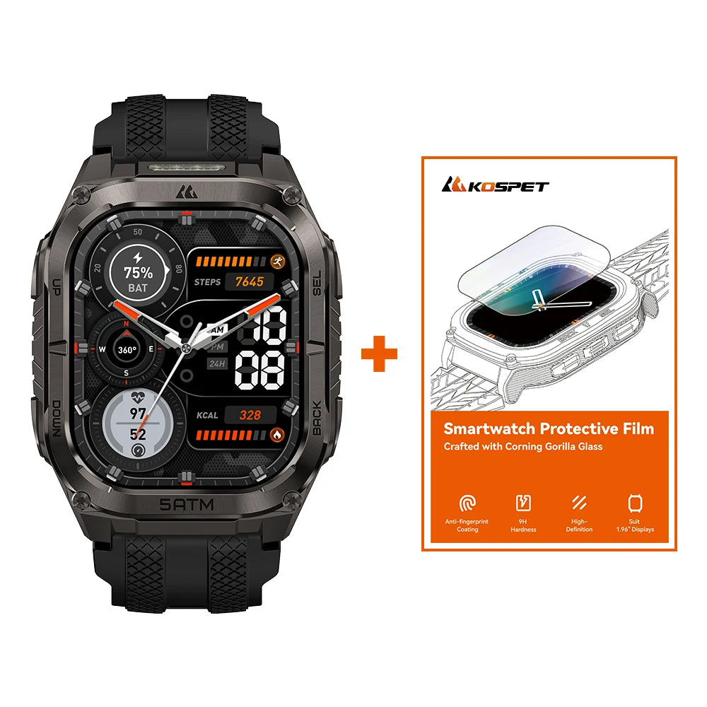 Kospe Tank M4C Advanced GPS Smartwatch for Men Rugged Waterproof