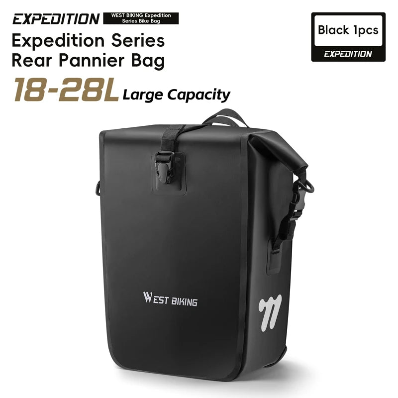 West Biking Pannier Bag Full Waterproof Travel Bicycle Rear Seat