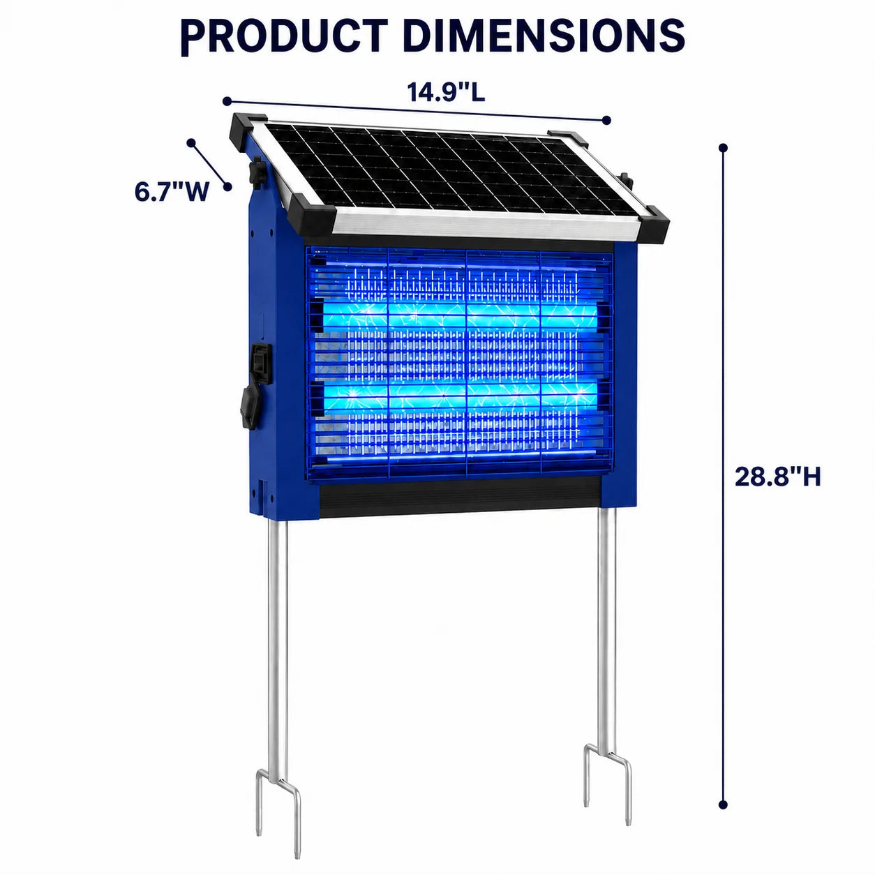 Solar Bug Zapper Outdoor Waterproof 4500V Cordless Mosquito Zapper