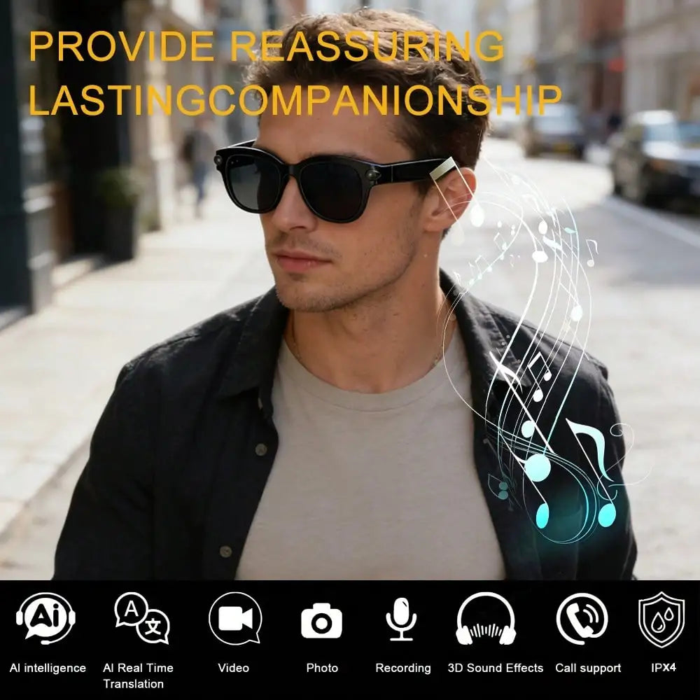 SENBONO AI Smart Glasses With 2MP Camera And Translator