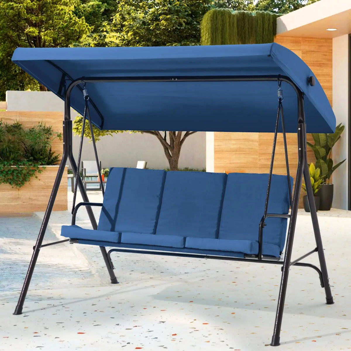 XIAOLANG 3 Seat Patio Swing With Removable Cushions