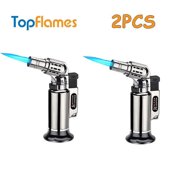 TopFlames Metal Windproof Jet Flame Lighter Refillable Torch