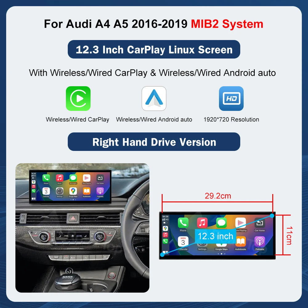 Road Top Audi Multimedia Touch Display For A4 A5 CarPlay