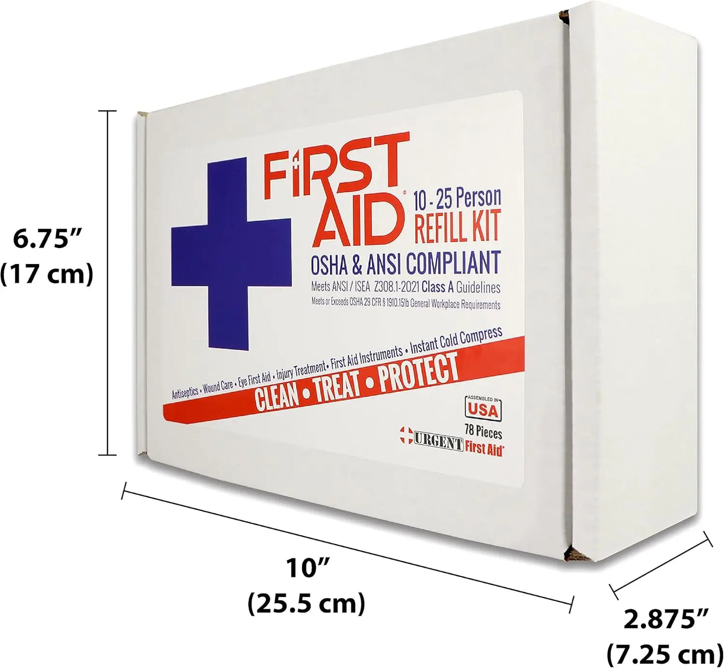 First Aid Kit Refill 25-Person 78 Pieces Meets ANSI Standards