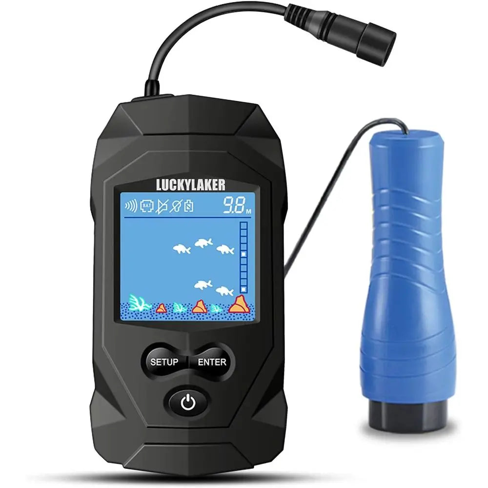 Depth Handheld Fish Finder With Transducer LCD Monitor
