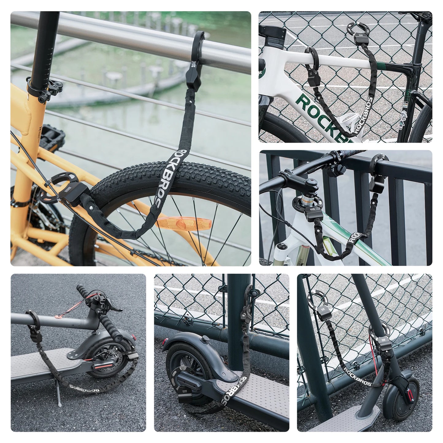 ROCKBROS Bike Lock Anti-Theft Chain for Scooters and Motorcycles