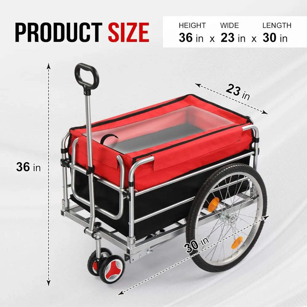 Bike Cargo Trailer Heavy Duty 220 Lbs Wagon With Hitch