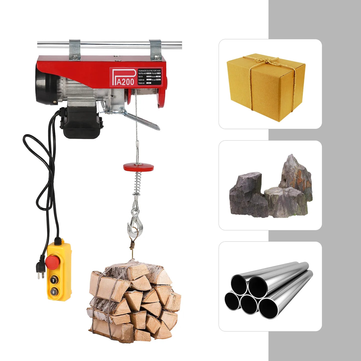 2-Ton Electric Hoist Winch With Remote Control 110V