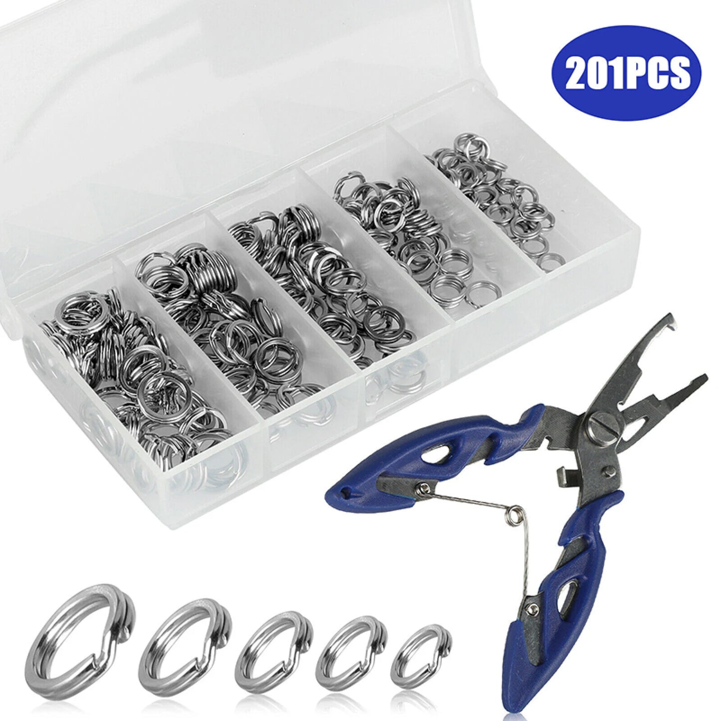 Fishing Split Ring Set Stainless Steel O Rings For Lures