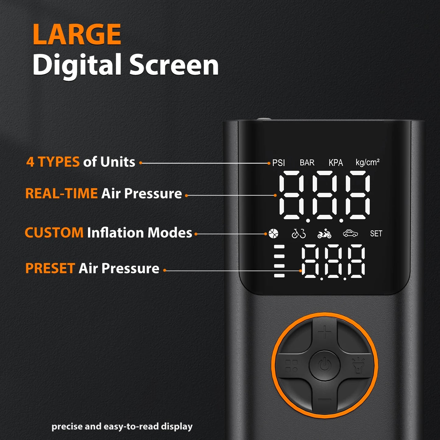 Portable Air Pump Set With Power Bank 150PSI LED Light