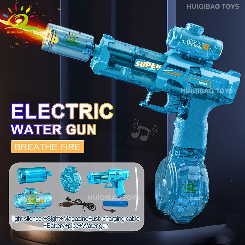 Huiqibao Toys Electric Pulse Water Gun With Flashing Sensor Light