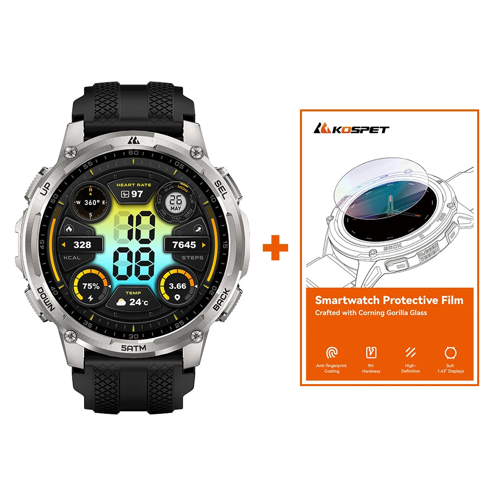 Kospe Tank T4C Smartwatch Outdoor Rugged GPS Fitness Tracker