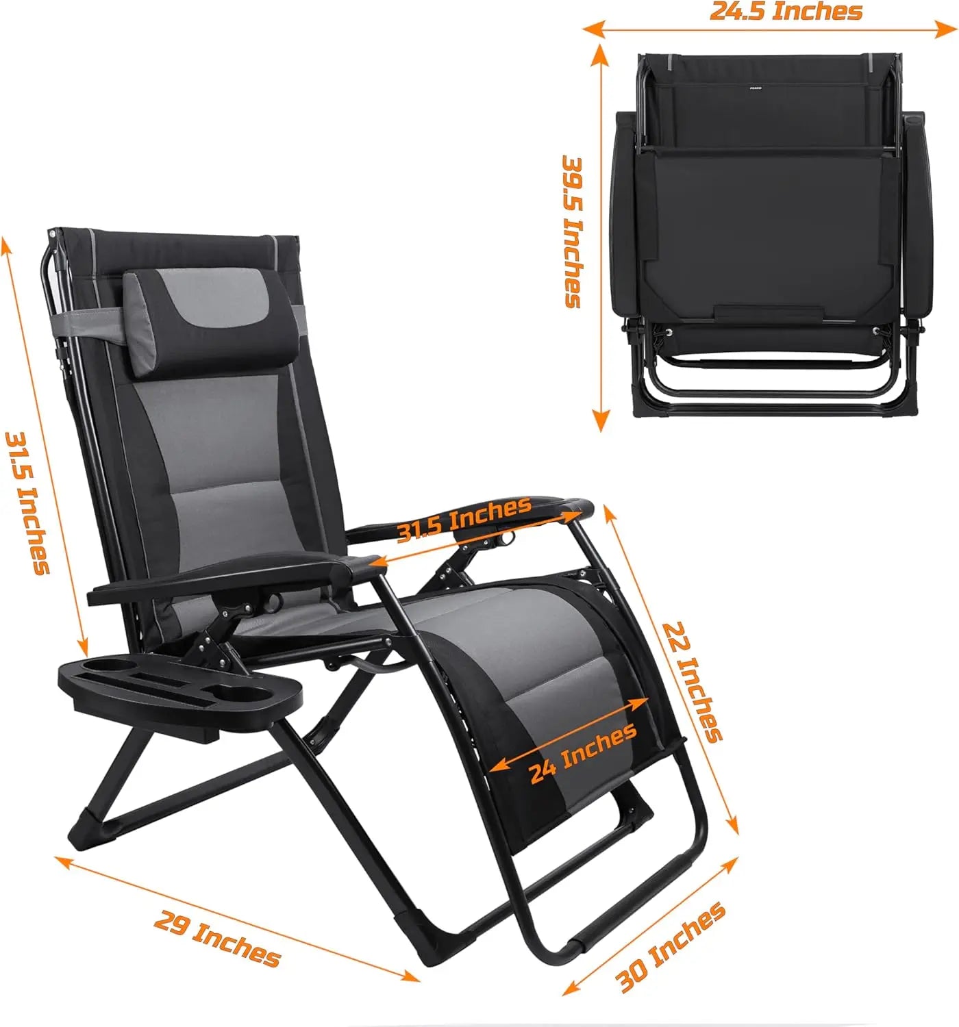 Oversize Zero Gravity Folding Recliner Chair for Outdoors
