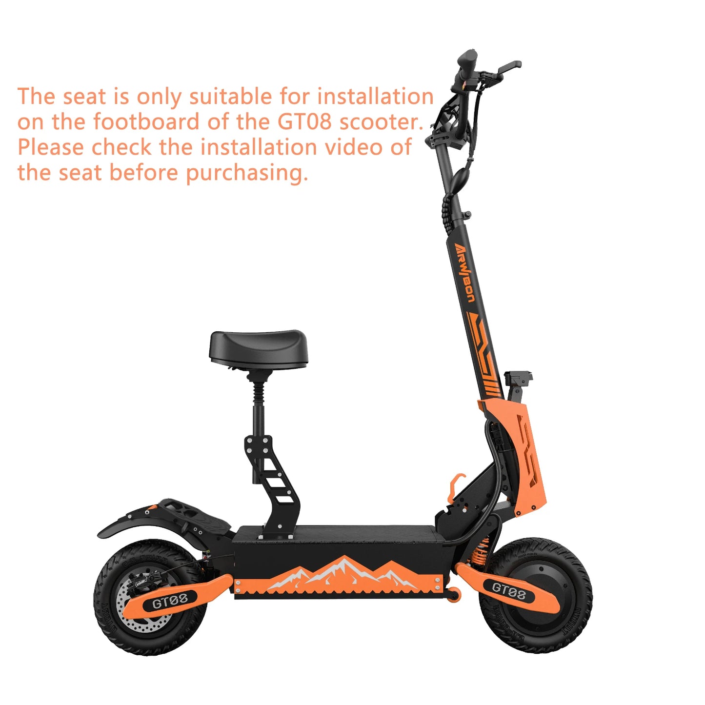 GT08 Electric Scooter Seat Foldable Height Shock Absorption For Footboard