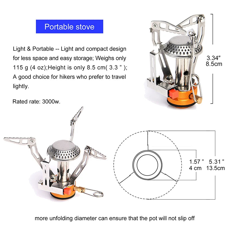 Widesea Camping Cookware Set Portable Pot Cup Knife Fork Stove