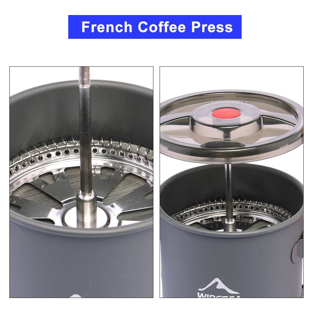 Widesea Camping Coffee Pot With French Press Cup Mug For Hiking