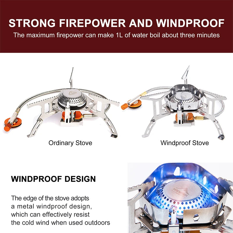 Widesea Windproof Gas Burner for Outdoor Cooking and Camping