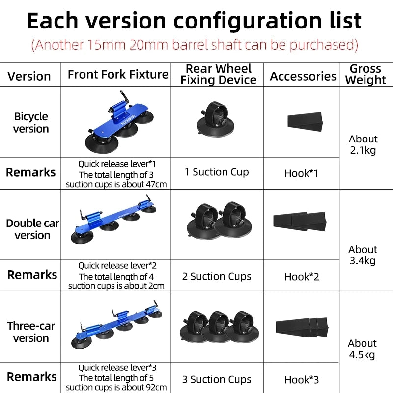 ROCKBROS Bicycle Car Roof Rack With Heavy Duty Suction Cup