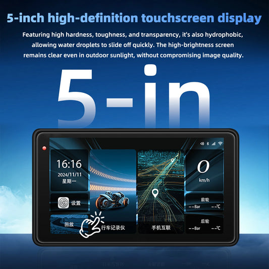 Motorcycle GPS Navigation Screen With 1080p Dash Cam