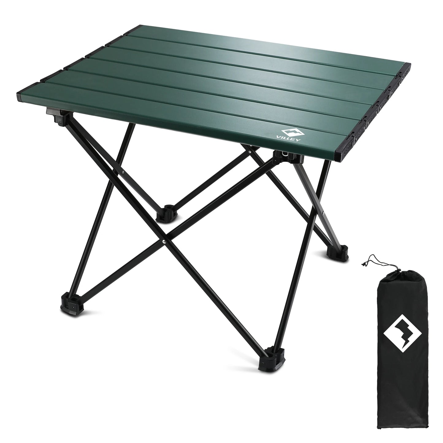 VILLEY Ultralight Camping Side Table Aluminum Folding With Carry Bag