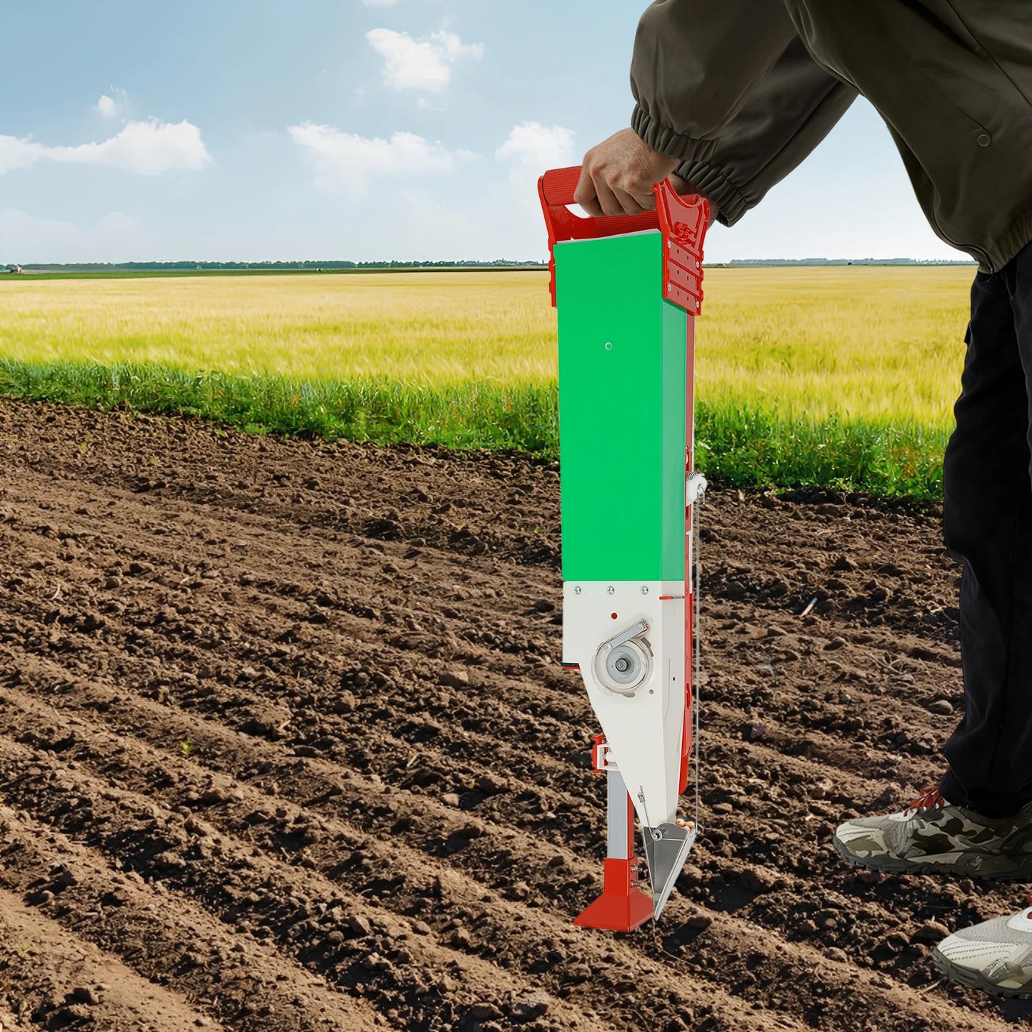 Bymaocar Manual Fertilizer Spreader Adjustable Seeder For Garden Farm