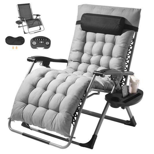 SucceBuy Zero Gravity Chair Adjustable Recline With Cupholder Cushion