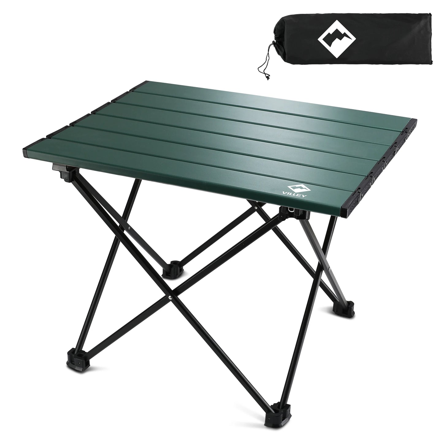 VILLEY Ultralight Camping Side Table Aluminum Folding With Carry Bag