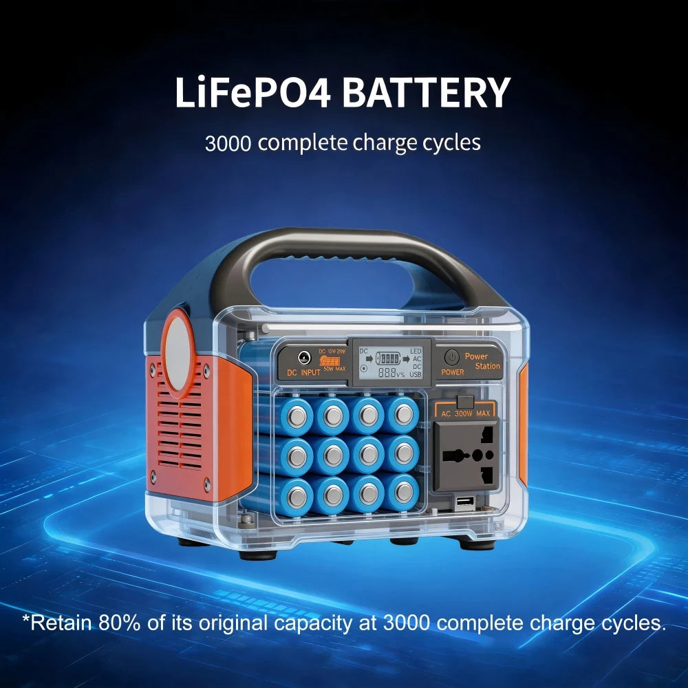 GaiaRay Portable Power Station 460.8Wh LiFePO4 110V Solar Generator