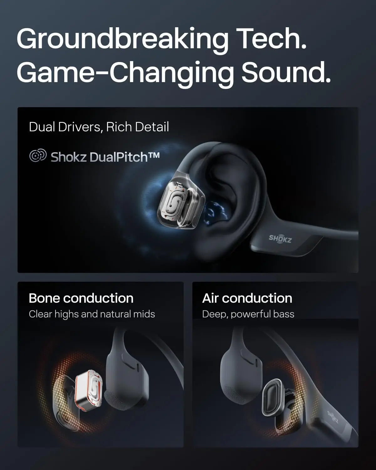 Open-Ear Bone Conduction Headphones for Running Sweat-Resistant