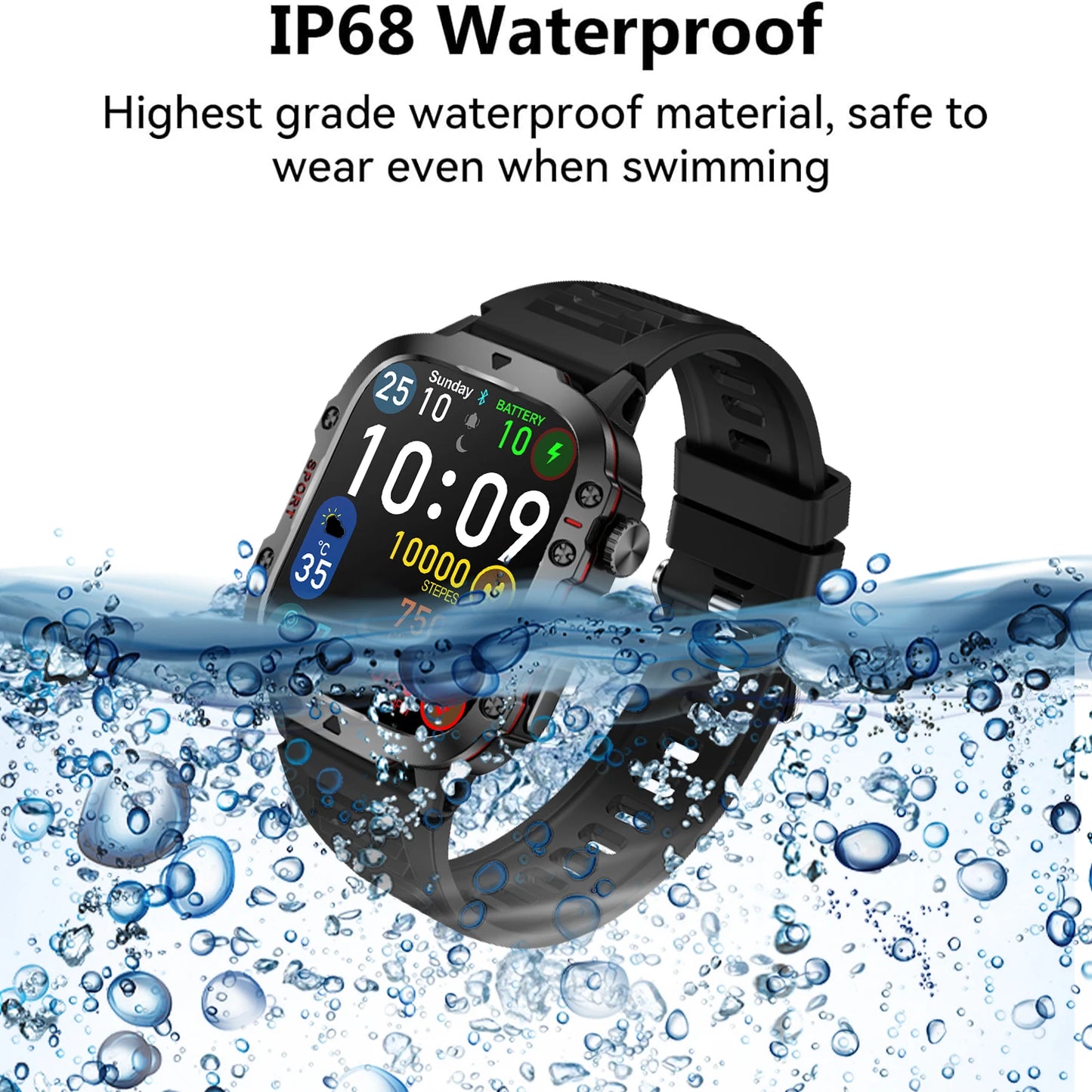 AI Voice Assistant Smart Watch With Bluetooth Calls and Tracking