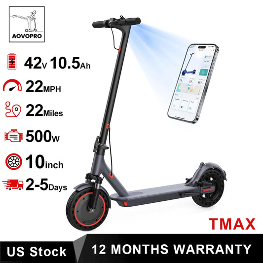 AOVOPRO TMAX Electric Scooter 500W 22MPH Folding App Connected