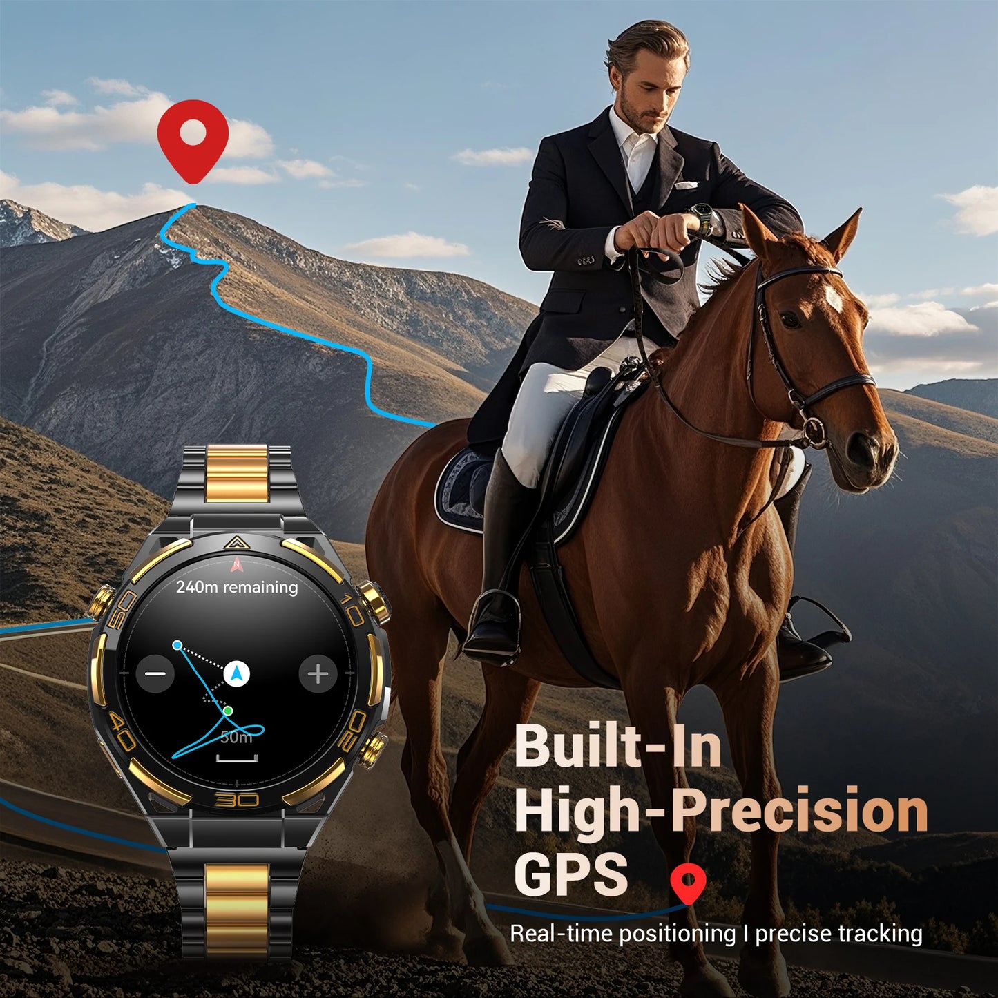 IOWODO W90Pro GPS Smartwatch With Flashlight And Bluetooth