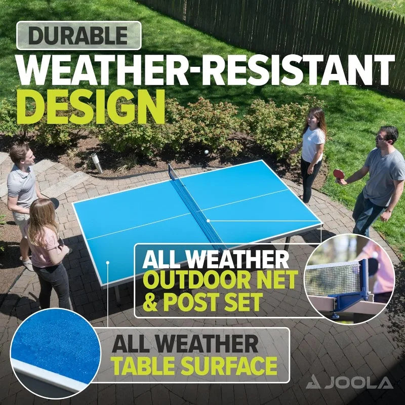 JOOLA Outdoor Ping Pong Table With Waterproof Net All Weather