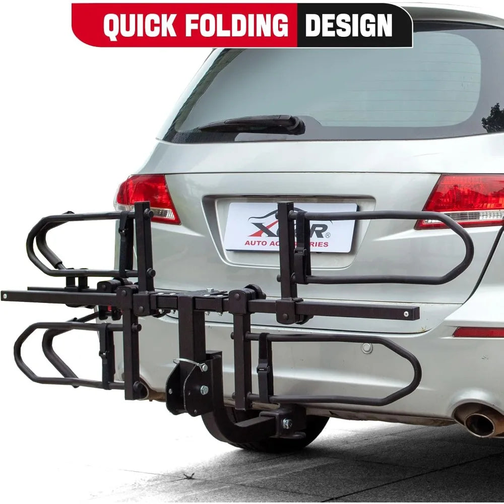 XCAR Foldable Hitch Mount Platform Carrier For 2 Bicycles