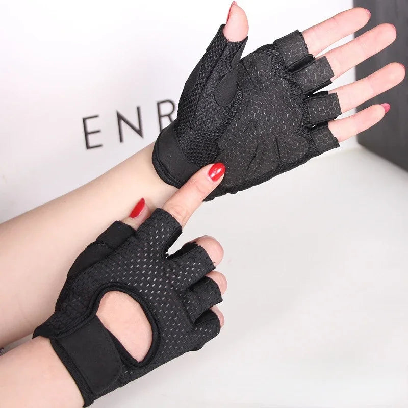 Cycling Fingerless Gloves Breathable Anti-Slip For Women And Men