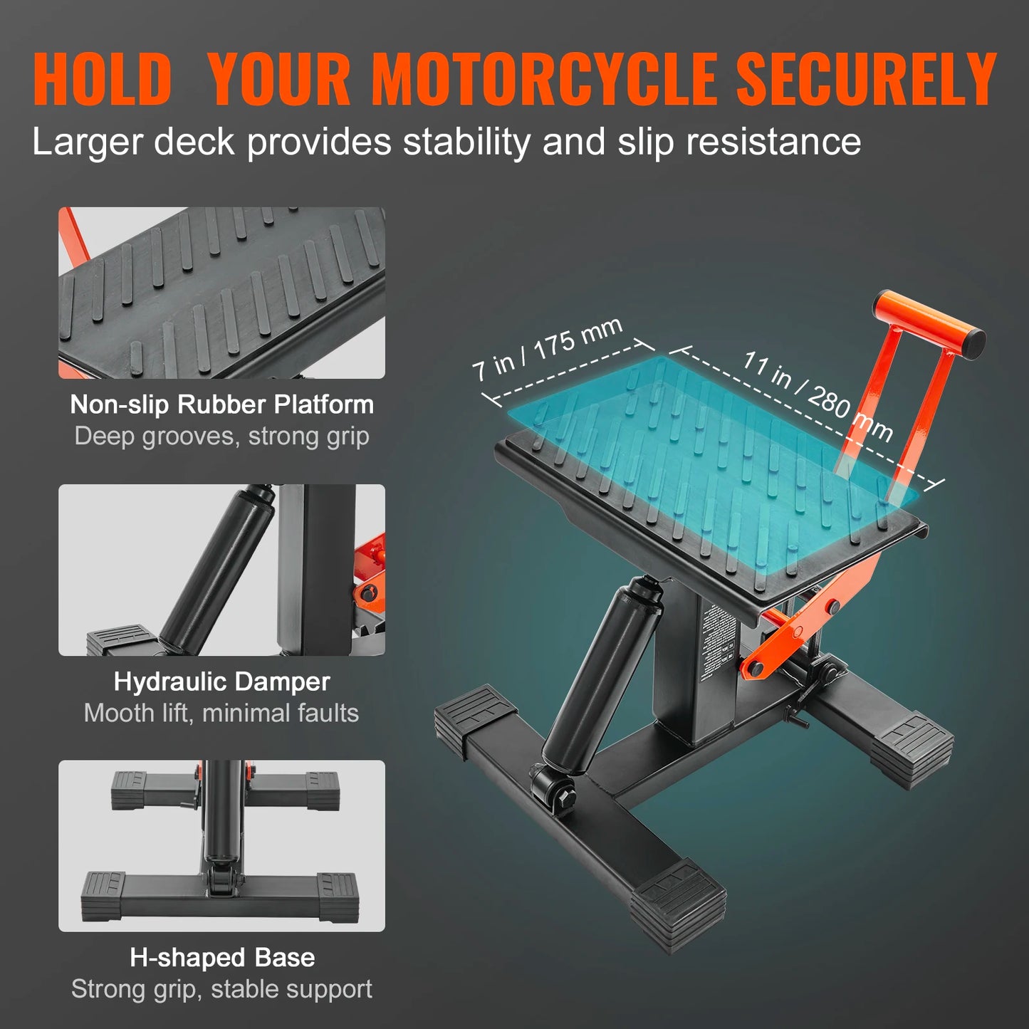 SucceBuy Motorcycle Jack Lift Stand Hydraulic Adjustable Height Hoist