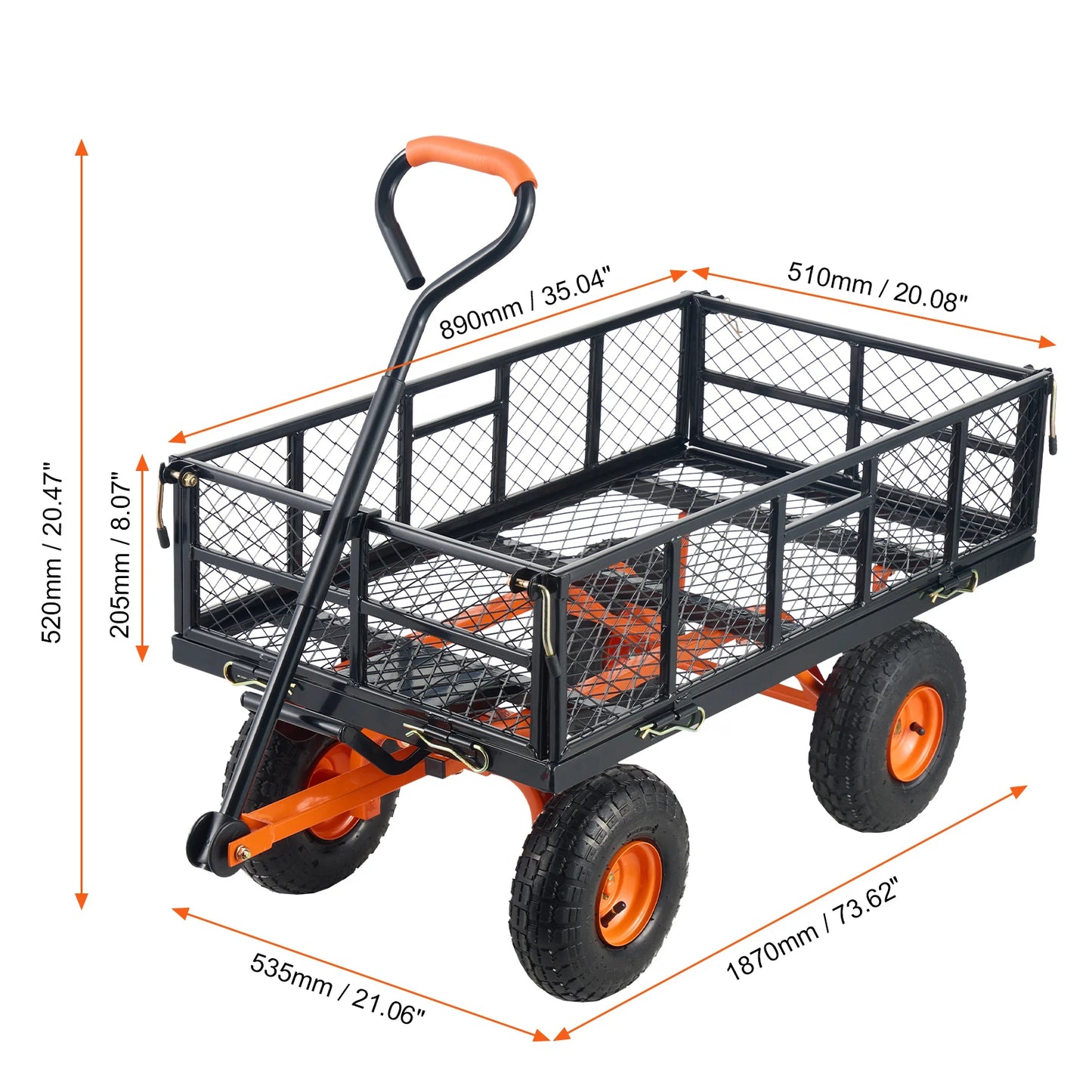 SucceBuy Garden Cart Sturdy Utility Wagon Dump Cart