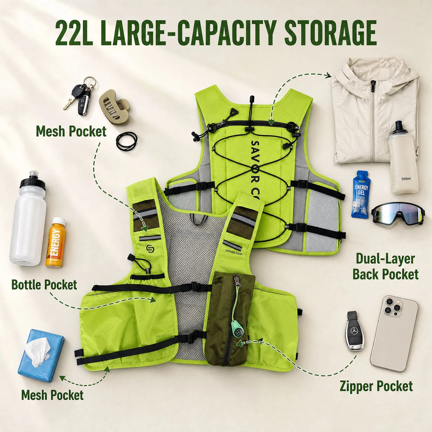 Snow Deer Outdoors Tactical Cooling Vest With Built-In Water Bladder