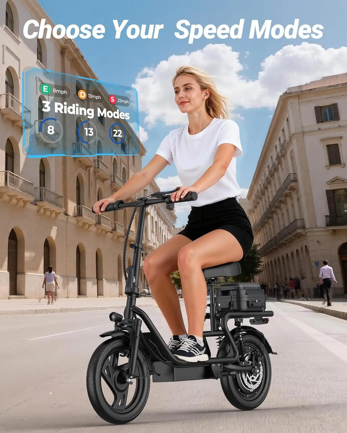 AOVOPRO Folding Electric Scooter For Adults With Dual Suspension