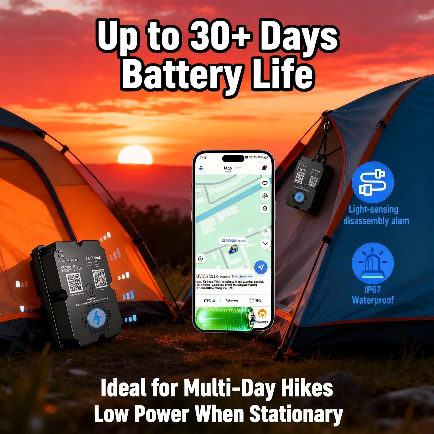 Wanwaytech GPS Tracker For Hiking Real Time SOS 4G Waterproof