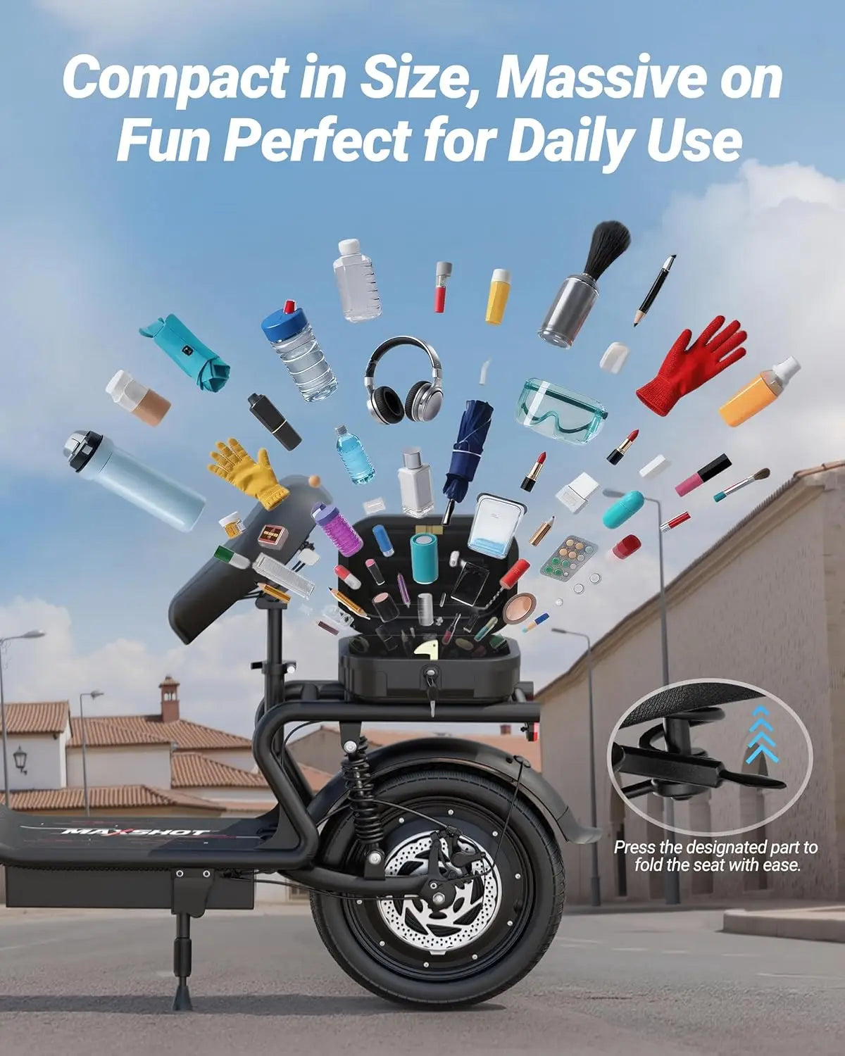 AOVOPRO Folding Electric Scooter For Adults With Dual Suspension