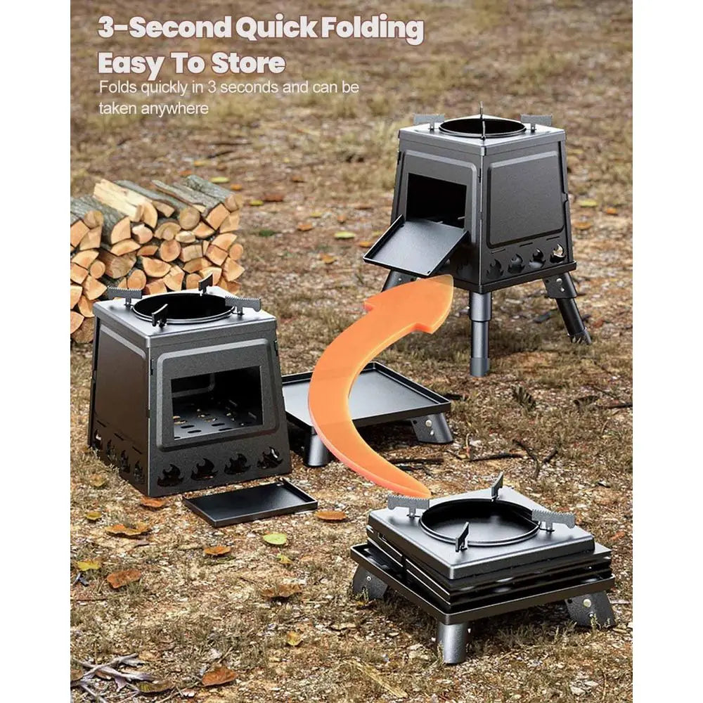 Portable Wood Burning Camp Stove for Backpacking and Camping