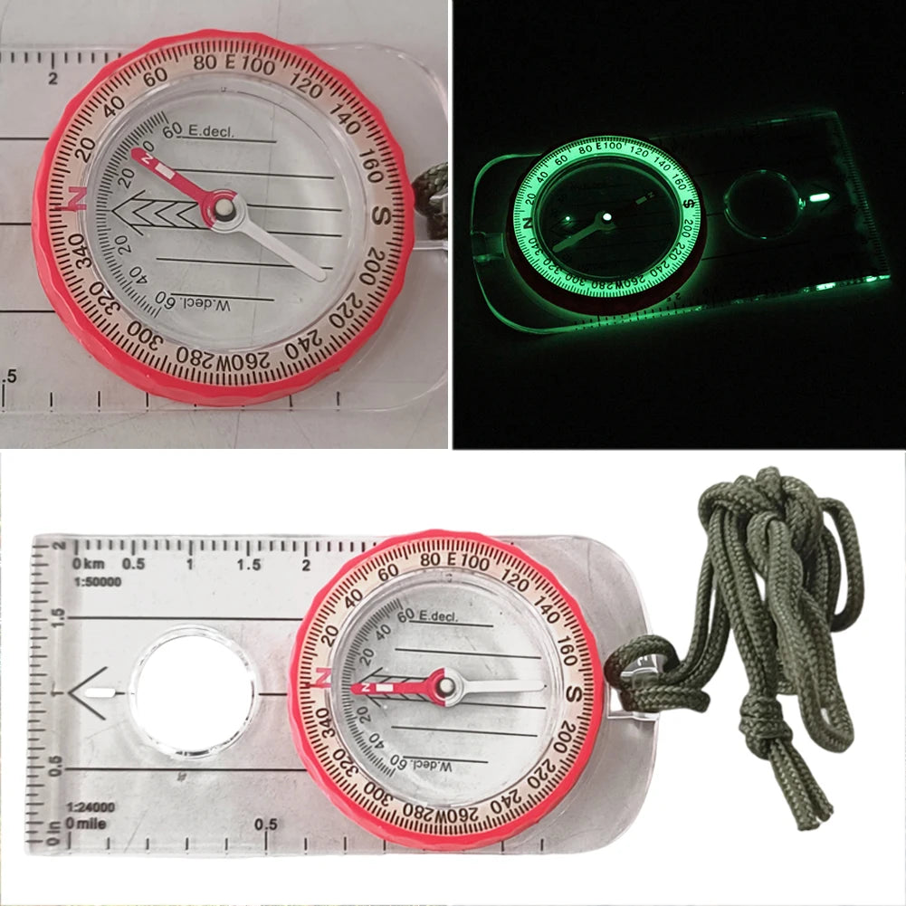 Luminous Expedition Compass, Shockproof Outdoor Navigation For Hiking And Survival