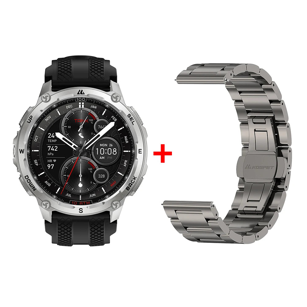 KOSPET Tank T4 Smart Watch For Men GPS 10ATM Waterproof