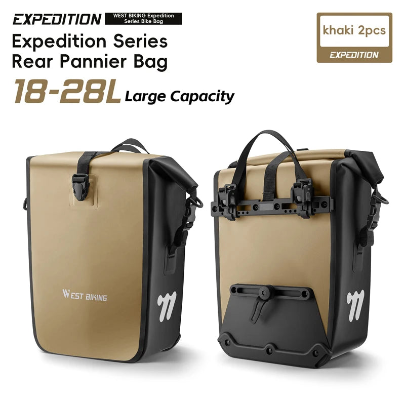 West Biking Pannier Bag Full Waterproof Travel Bicycle Rear Seat