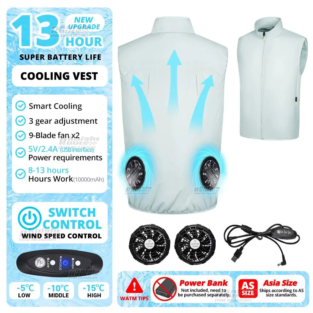 Cooling Vest Wearable Fan for High Temperature Work Outdoors