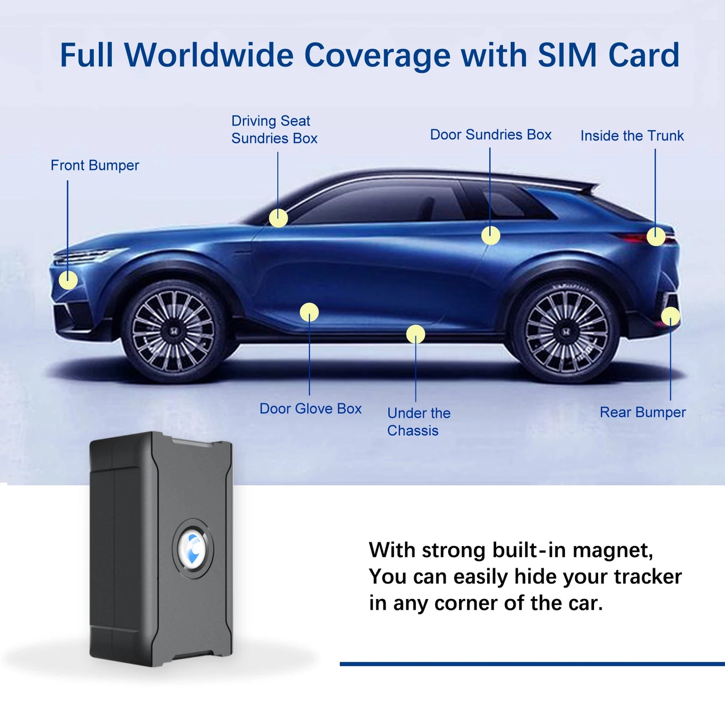 Vehicle GPS Tracker 15-Day Battery Anti Theft Locator