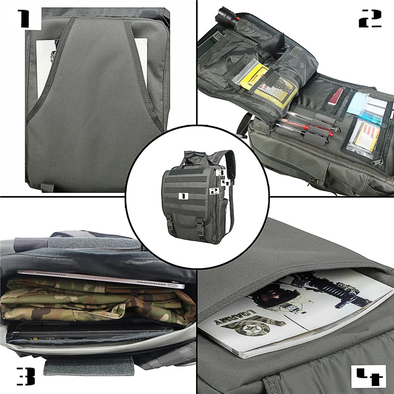 LQARMY Molle Laptop Bag Tactical Messenger Backpack For Outdoor Use