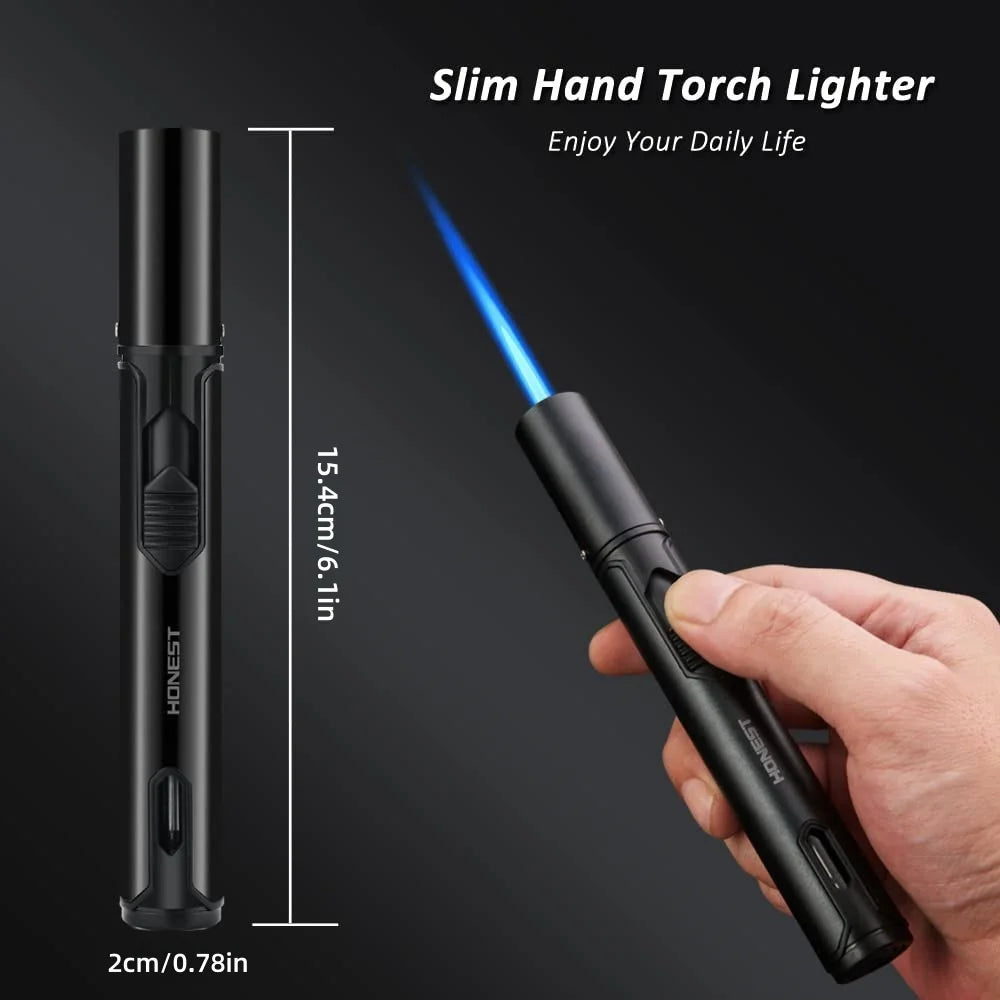 TopFlames Butane Torch Lighters Windproof Adjustable Jet Flame Refillable