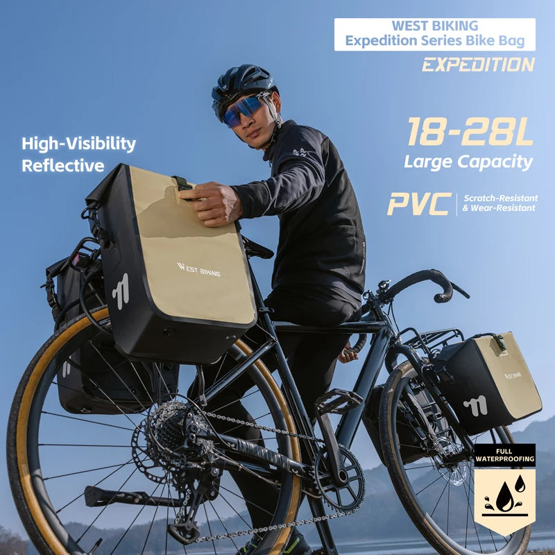 West Biking Pannier Bag Full Waterproof Travel Bicycle Rear Seat